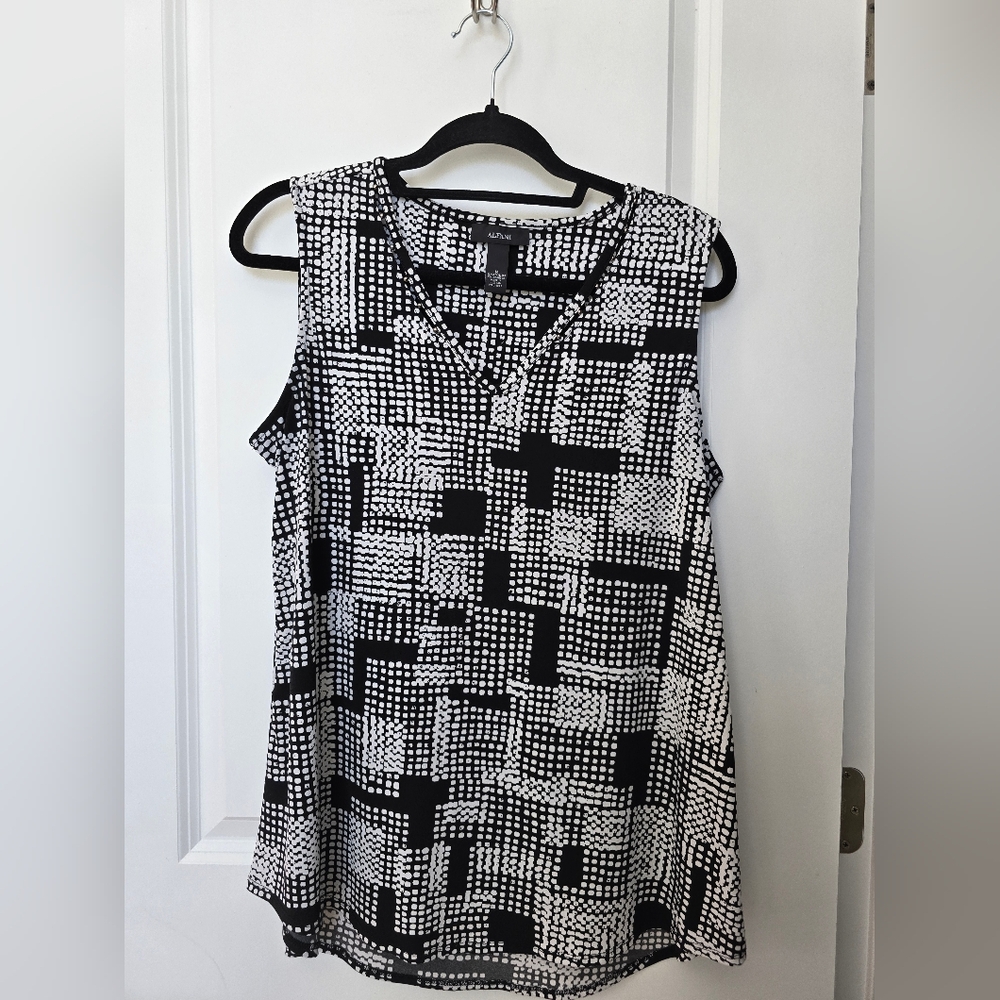 Alfani Sleeveless Top with Metal Accent Collar